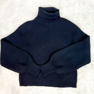 MIAMI FRANCESCAS BLACK RIBBED LONG SLEEVE TURTLENECK PULLOVER SWEATER SZ
SMALL